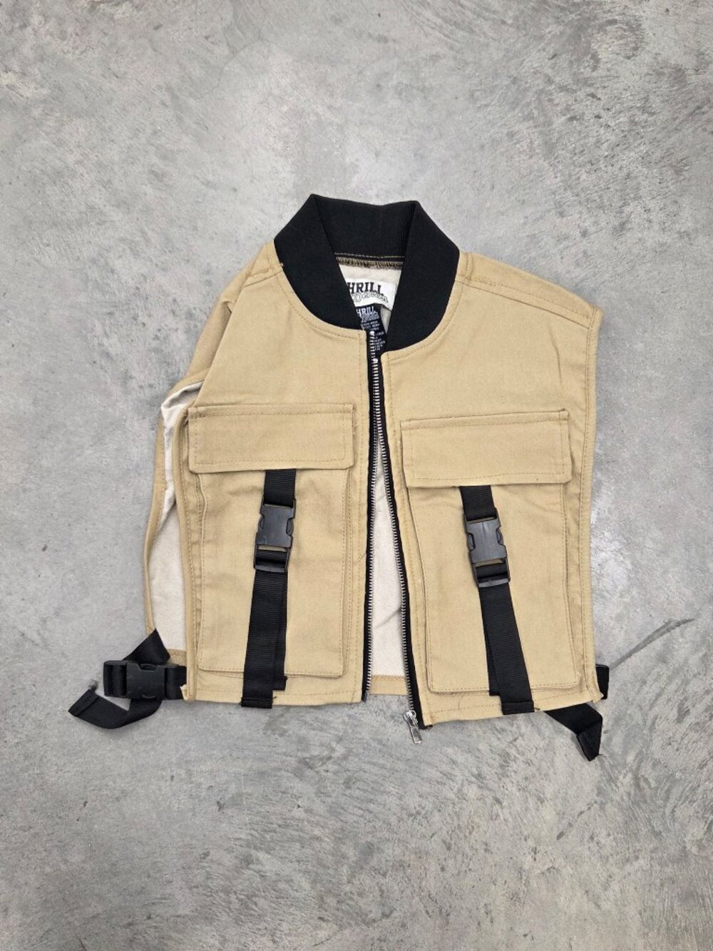 Thrill Denim Cropped Vest